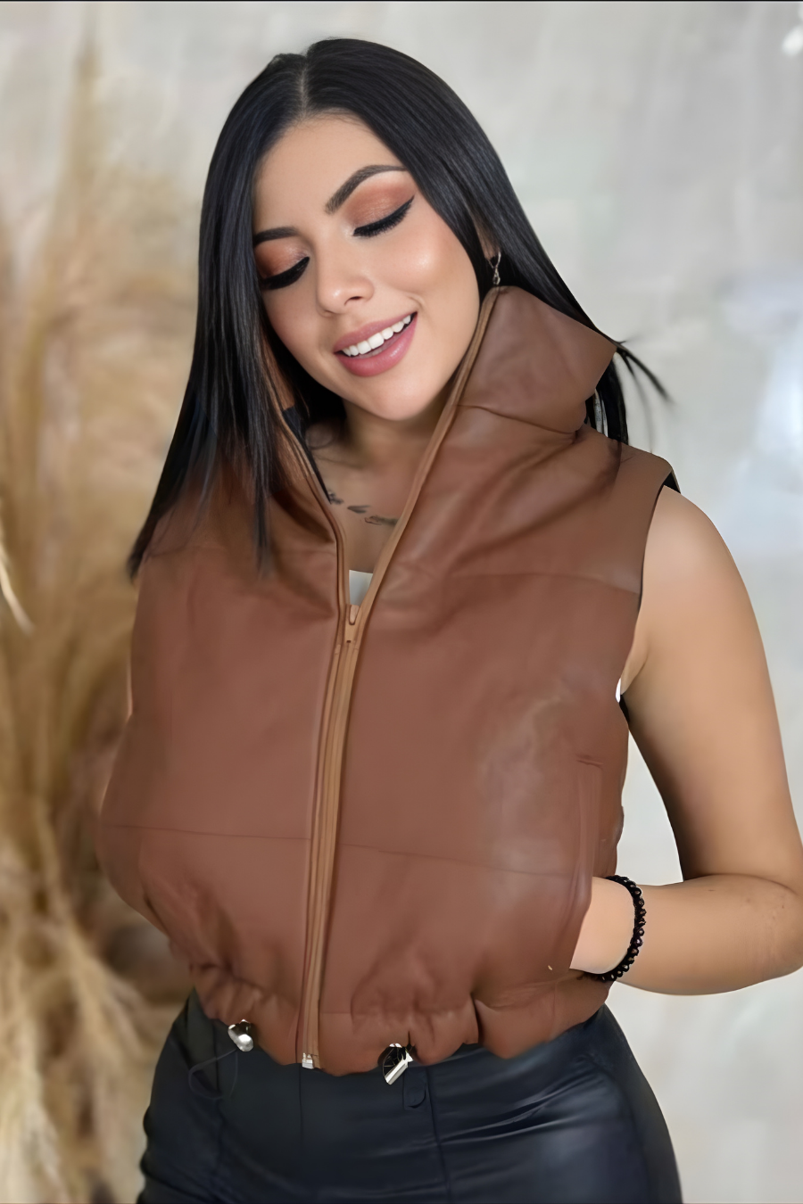 Chaleco Puffer Cuerina