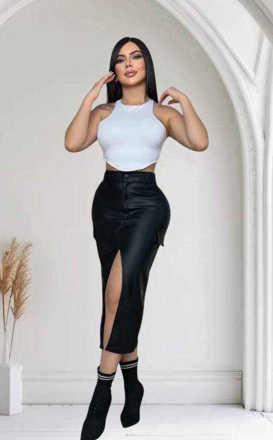 Falda Larga Cuero
